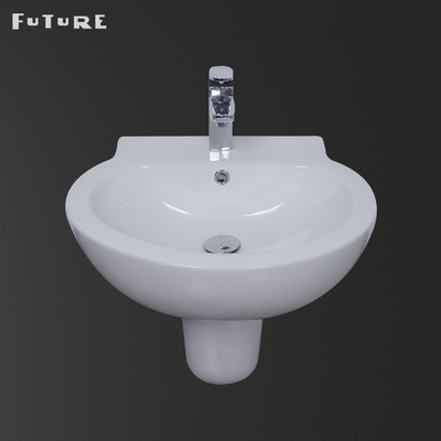 CE Asma Yarı Banyo Ayaklı Lavabo Çevre Dostu Tek Delik