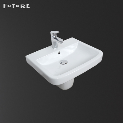Evrensel 1 Delikli Duvara Monte Ayaklı Lavabo 555mm Banyo Sıhhi Tesisat Gereçleri