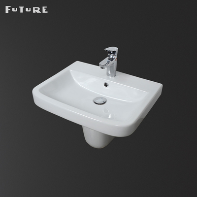 Evrensel 1 Delikli Duvara Monte Ayaklı Lavabo 555mm Banyo Sıhhi Tesisat Gereçleri