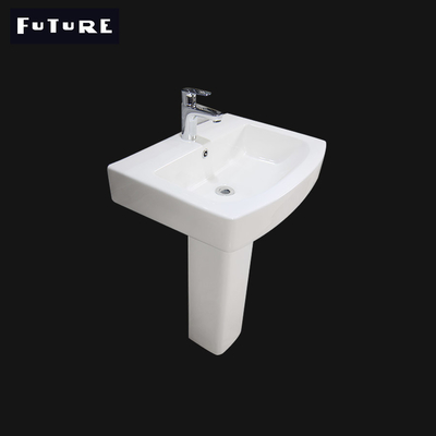 Katı Yüzeyli Küçük Kare Ayaklı Lavabo Tek Musluk 450mm Ayaklı Lavabo