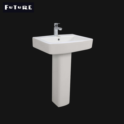 Katı Yüzeyli Küçük Kare Ayaklı Lavabo Tek Musluk 450mm Ayaklı Lavabo