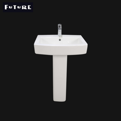 Katı Yüzeyli Küçük Kare Ayaklı Lavabo Tek Musluk 450mm Ayaklı Lavabo