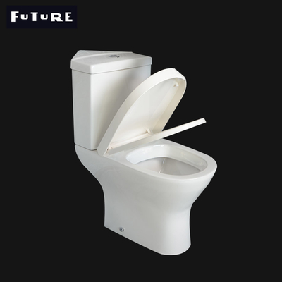 Düz Camlı S Trap Yakın Bağlantılı Köşe Klozet Uzun 378mm 2 Parça Klozet