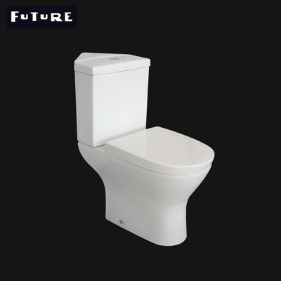 Düz Camlı S Trap Yakın Bağlantılı Köşe Klozet Uzun 378mm 2 Parça Klozet