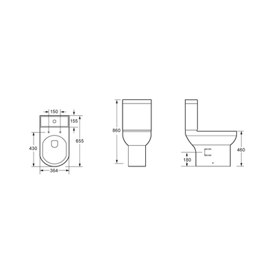 Cilalı Seramik Beyaz Yakın Bağlantılı Banyo Tuvalet Sessiz Stabilize