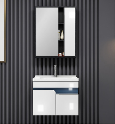 Ayna Seramik Lavabo Vanity Çizilmeye Dayanıklı 600mm Banyo Vanity Dolabı