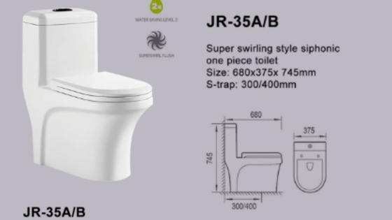 Su Tasarruflu Ekonomik Tek Parça Sifon Jet Klozet 680*375*745mm