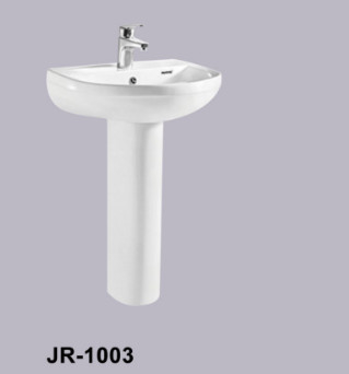 ISO9001 Beyaz Modern Bağlantısız Ayaklı Lavabo 555*443*845MM