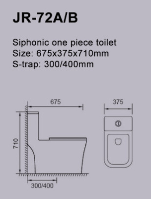 Yüksek Verimli Sifonik Yıkama Klozeti 675 * 375 * 710mm Filipin Klozet